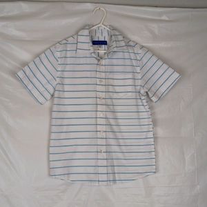 Simply Styled boys button white with blue strips shirt